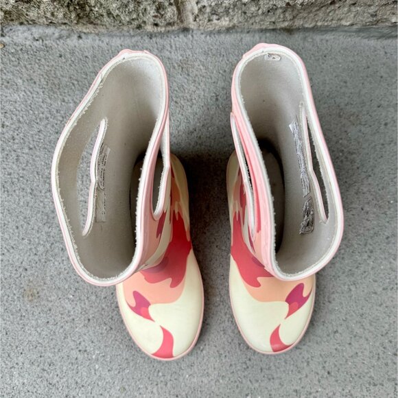 HUNTER X PEPPA PIG Rain Boots Girls US 13B/1G EU 31 Pink Pull On Camo Gum Boot - Picture 8 of 12